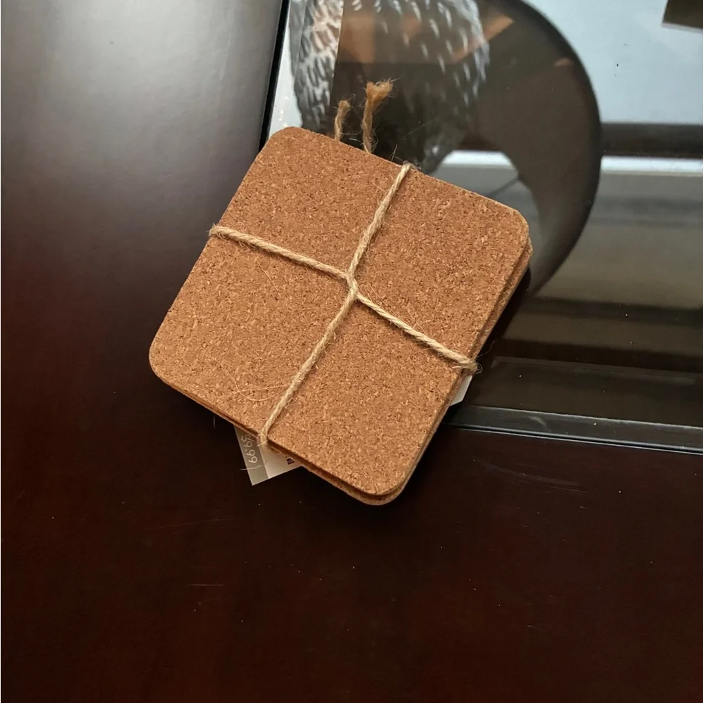NWT! Pier 1 Red Plaid Coasters Set